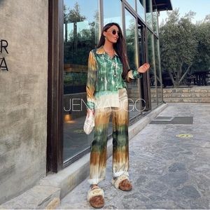 NWT Zara 100% silk Limited edition Tie Dye Silk Pants